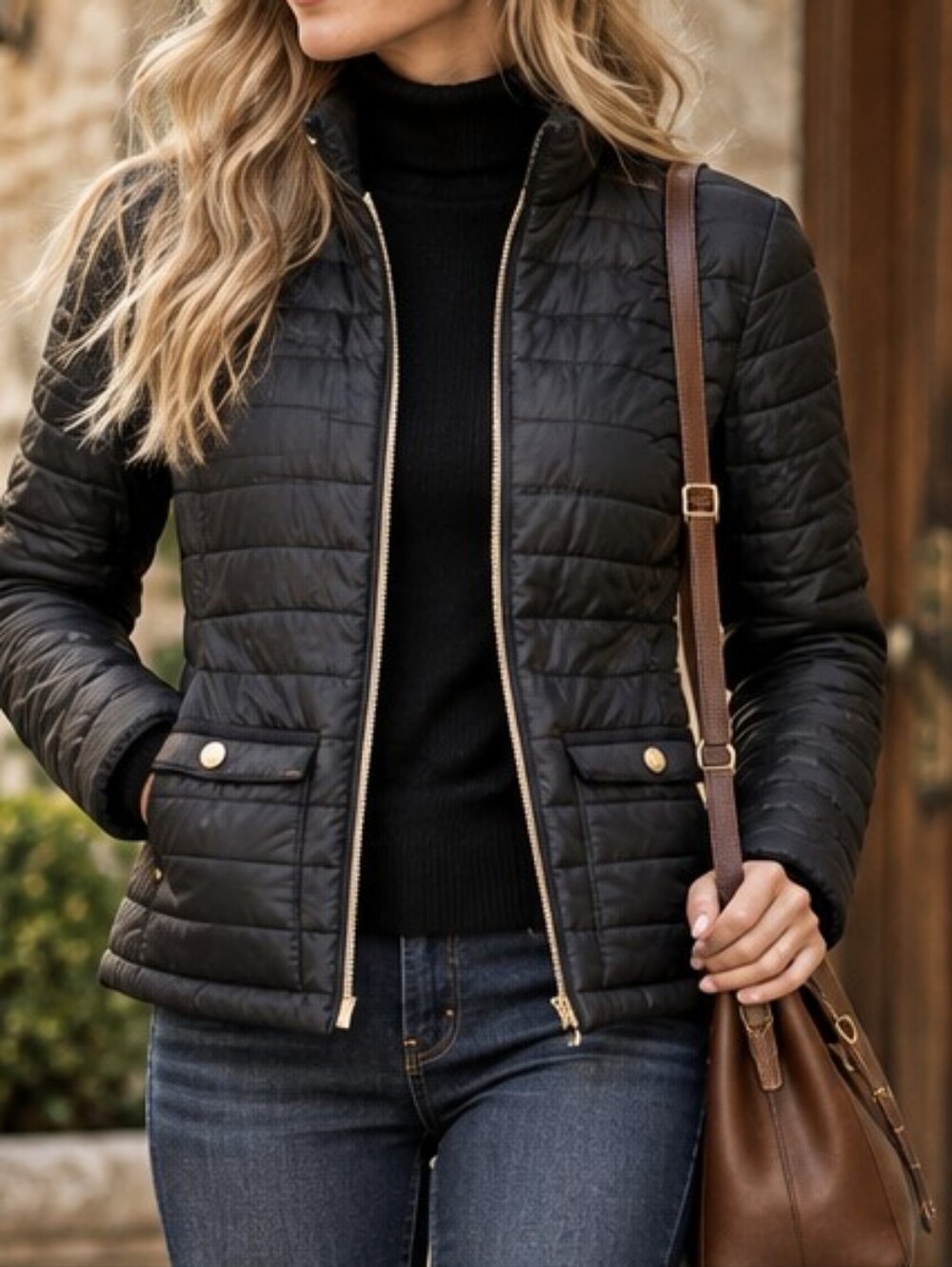 $115 Michael Kors Packable Black Quilted Coat